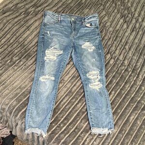 Distressed Blue Jeans